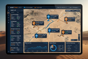 تتبع الأصول الصناعية: Geoforce GT1c يُحدث ثورة في إدارة المعدات 2026 3 تتبع الأصول الصناعية — لوحة تحكم رقمية لمراقبة الأصول في الصحراء